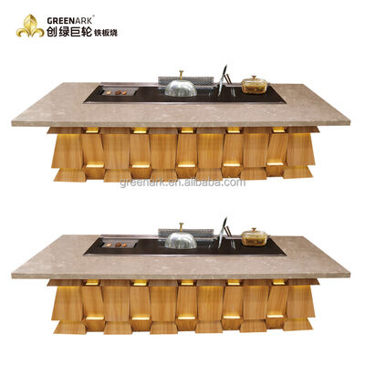 Купить Форма вентилятора Коммерческий электрический Hibachi кухонный стол Teppanyaki Grill Table с 450*400 мм площадью приготовления пищи и сертификацией ISO 9001-2008 Производство в сети