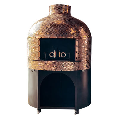 Круглая дровяная печь для пиццы с вулканической лавой